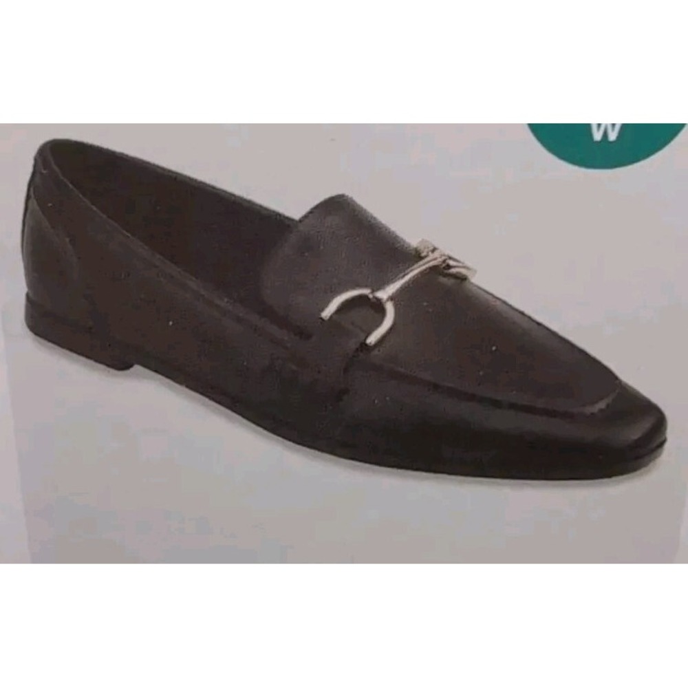 Women's Laurel Wide Width Loafer Flats - A New Day Black 6